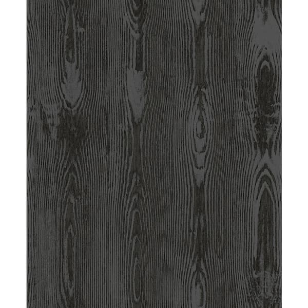Brewster Jaxson Metallic Faux Wood Grey Paper Strippable Roll (Covers 57.8 sq. ft.)
