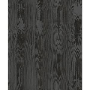 Jaxson Metallic Faux Wood Grey Wallpaper Sample