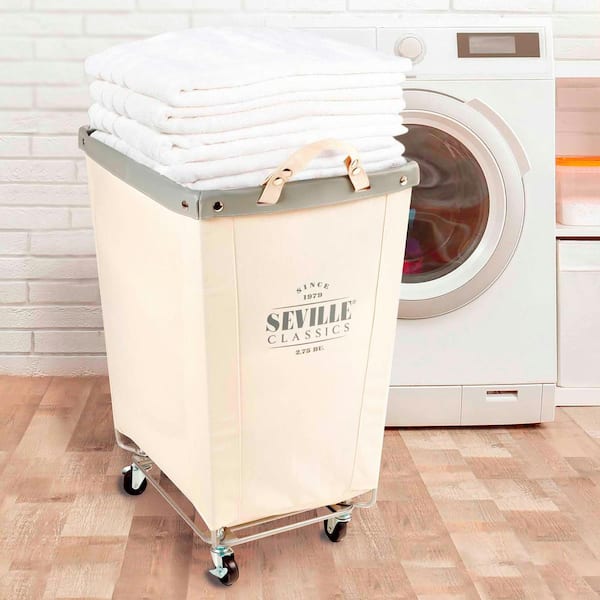 Seville Classics 3-Bag Laundry Sorter with Adjustable Clothes Bar