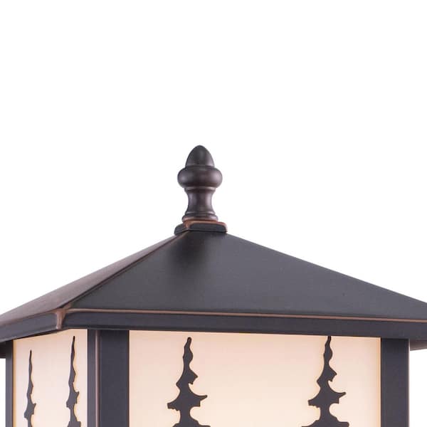Yosemite 1-Light Bronze Steel Hardwired Outdoor Weather Resistant Rustic Tree Post Light with No Bulbs Included