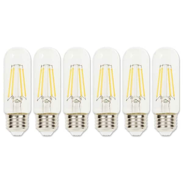 75-Watt Equivalent T10 Dimmable Clear E26 Edison Filament LED Light Bulb 2700K (6-Pack)