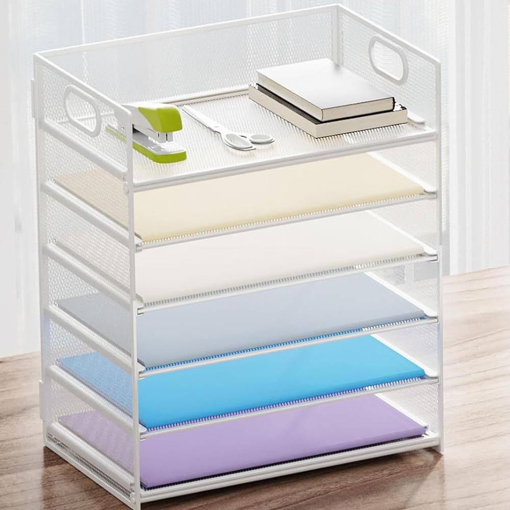 Mesh Desk File Organizer with Handle, Paper Sorter Organizer for Letter ...