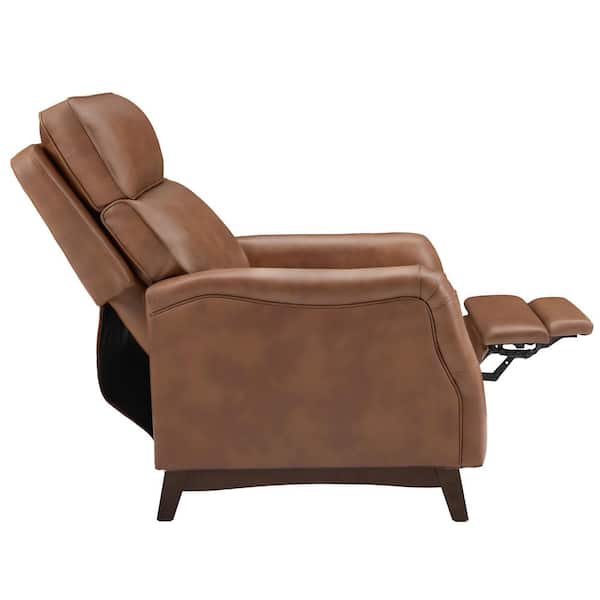 OrangeOne 30.7 in. W Brown Modern Genuine Leather Recliner