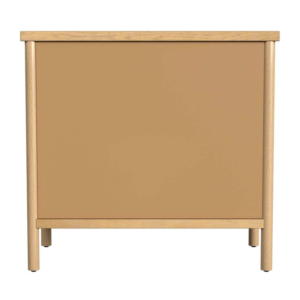 Lennon Light Brown Mahogany 3-Drawer Mid-Century Dresser