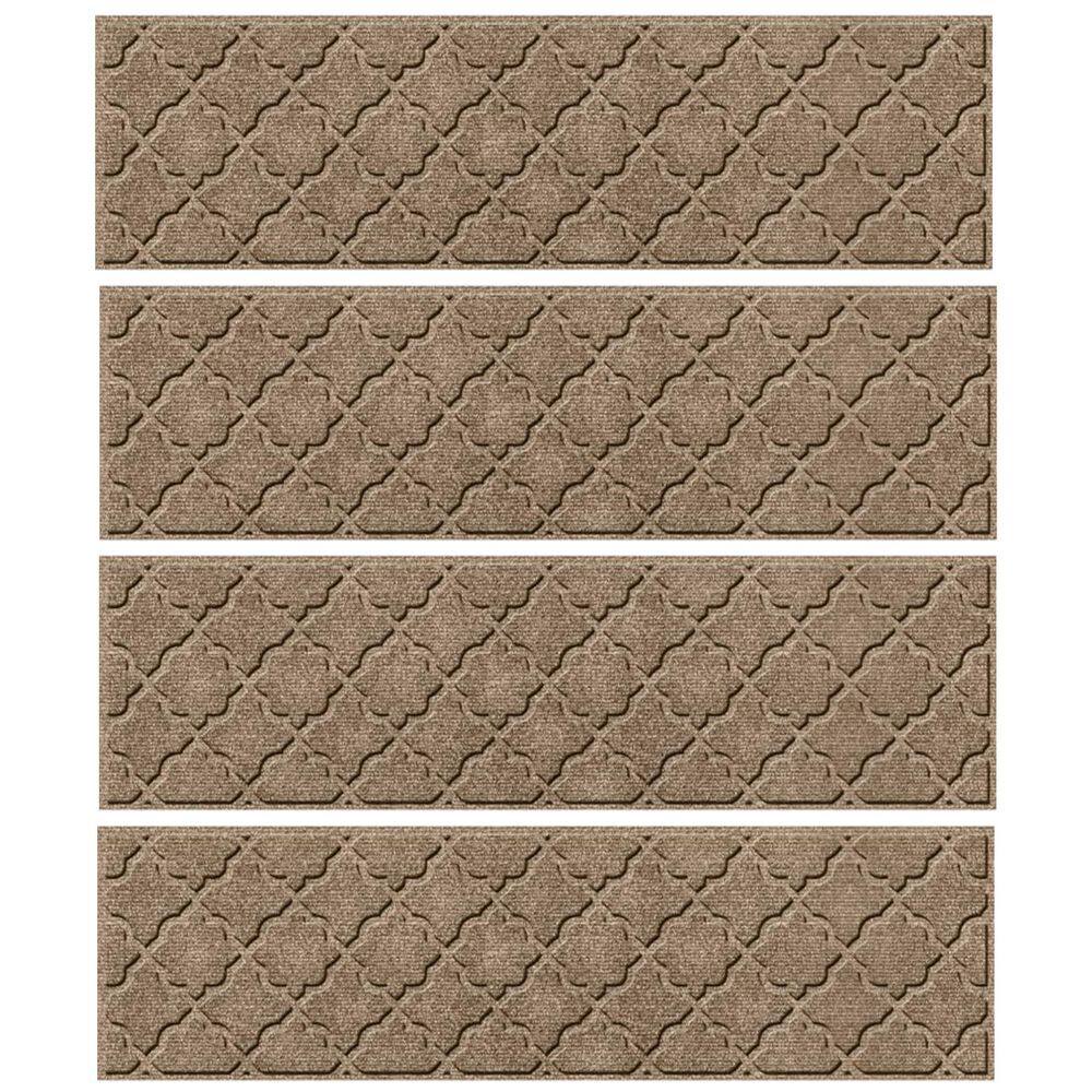 Camel Geometric Rubber Backed Indoor Outdoor Stair Treads