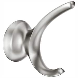 Darcy Double Robe Hook with Press and Mark in Brushed Nickel