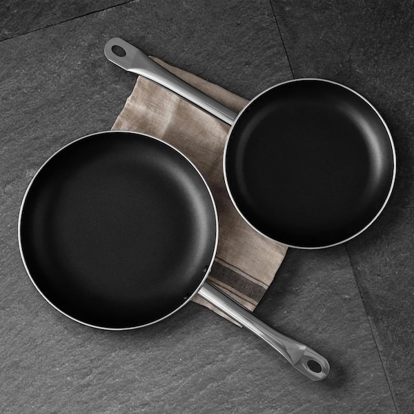 BERGNER 2-Piece Stainless Steel Non-Stick Frying Pans Set BGUS10101STS -  The Home Depot