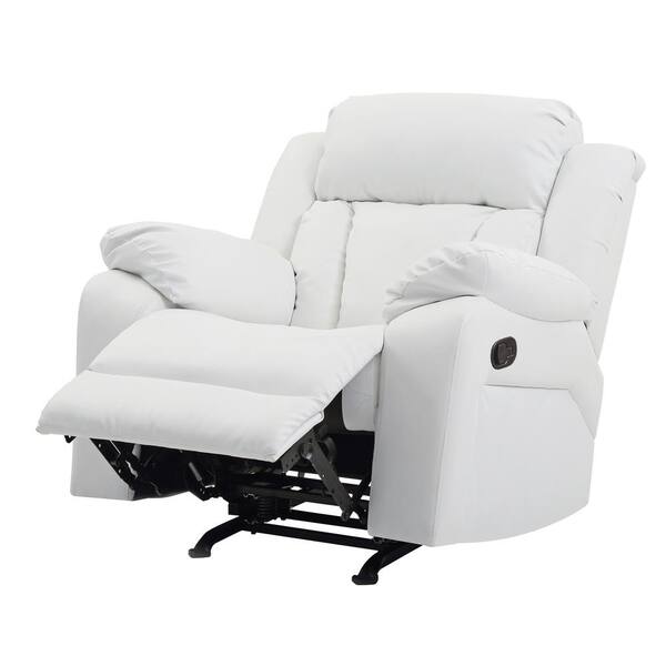 White leather electric online recliner sofa