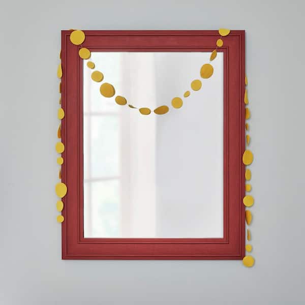 StyleWell Kids Medium Traditional Ruby Red Framed Mirror (24 in. W x 30 in. H)