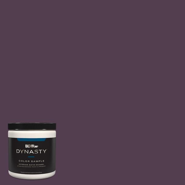 BEHR DYNASTY 8 oz. #PPU17-02 Oriental Eggplant Satin Enamel Stain-Blocking Interior/Exterior Paint & Primer Sample