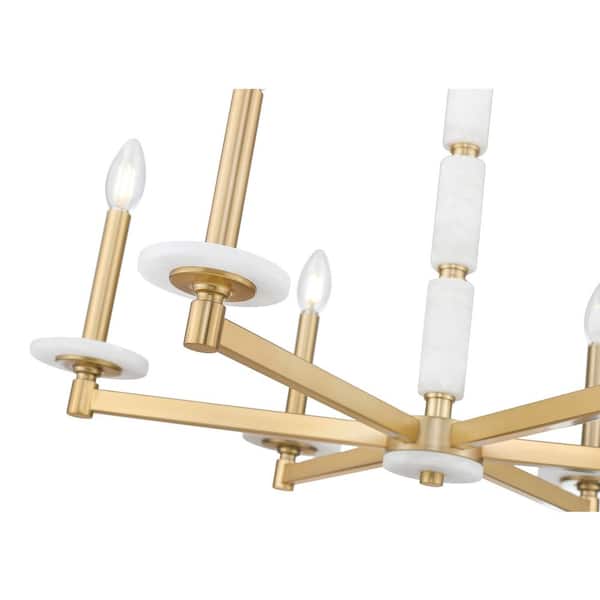 Filament Design - Kaden 6 Light Modern Gold Chandelier for Indoor Use with No Bulbs Included