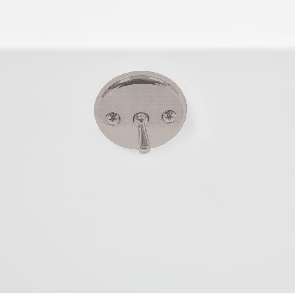 60" x 32" Glossy White Acrylic Soaking Drop-In Bathtub with Brushed Nickel Drain