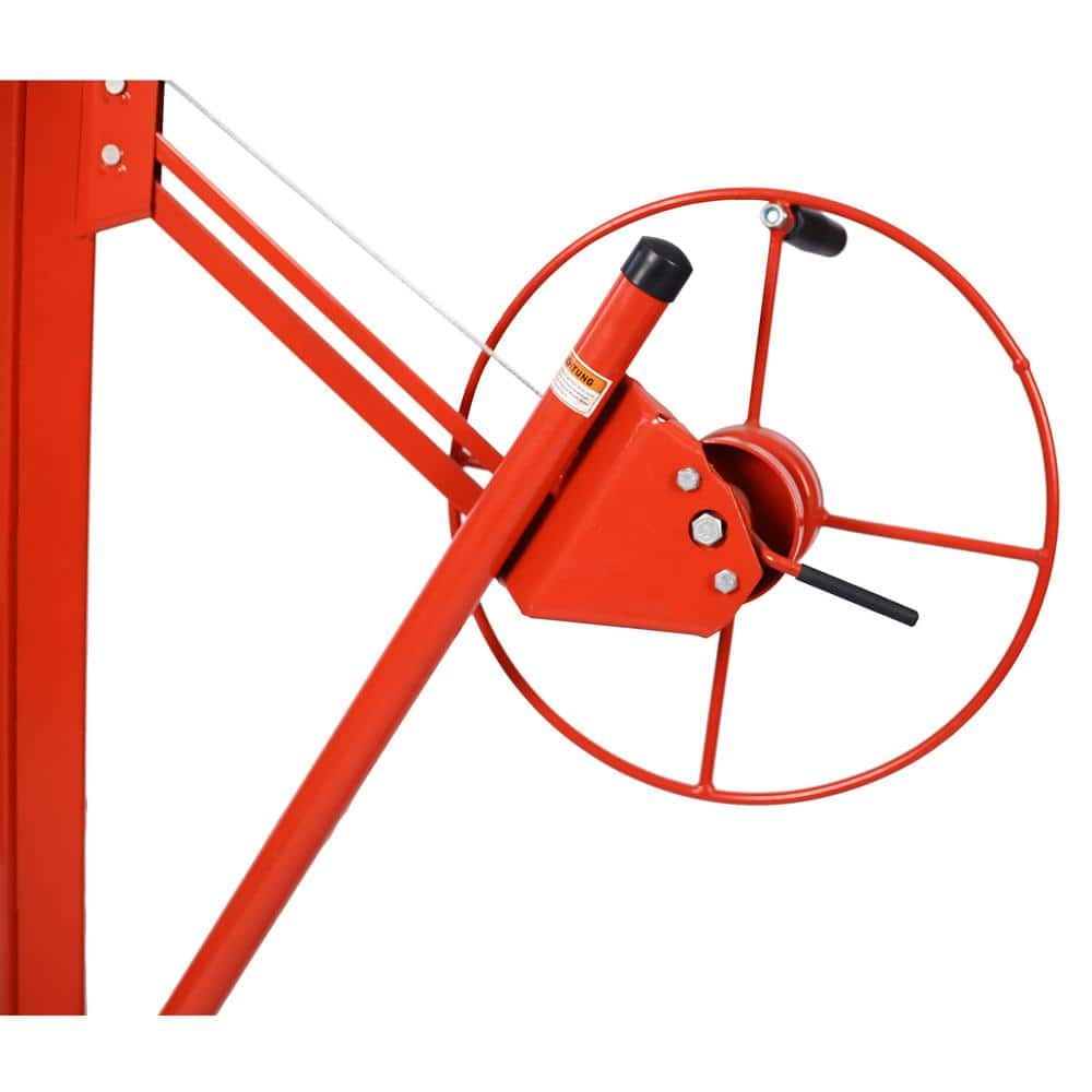 Red Steel Adjustable Drywall Panel Hoist Jack with Telescoping Arms