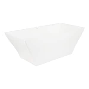 Carraway 66 in. x 32 in. Soaking Bathtub with Center Drain in White/Gloss