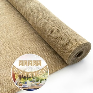 5 ft. x 15 ft. 5.3 oz. Natural Burlap Fabric Accessory for DIY Holiday Decorations, Christmas Tree Gift Wrapping