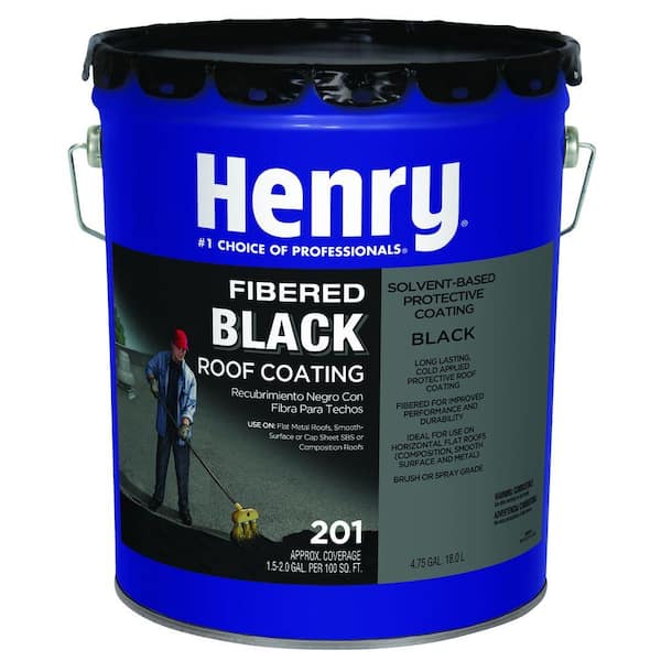 Henry 201 Fibered Black Asphalt Roof Coating - 4.75 Gallon