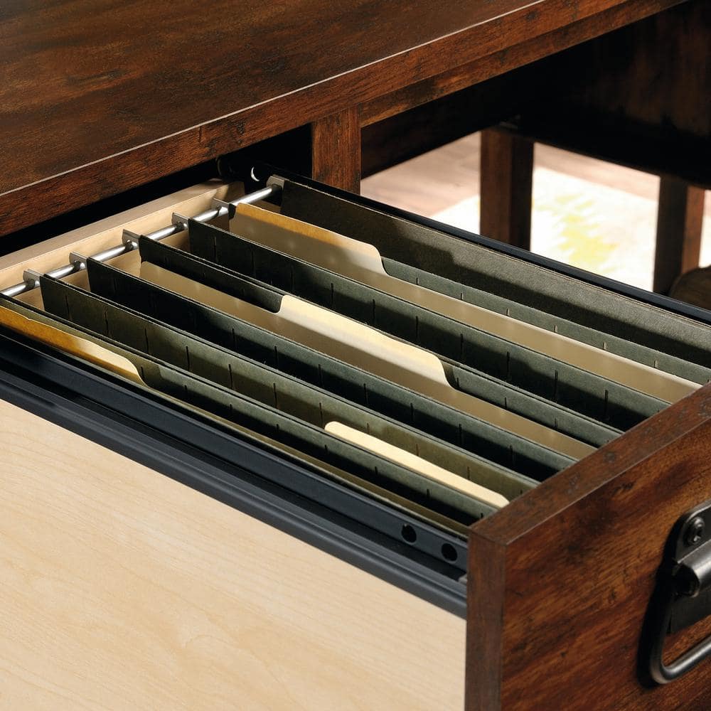 Curado Cherry Spacious Home Office Desk with File Storage