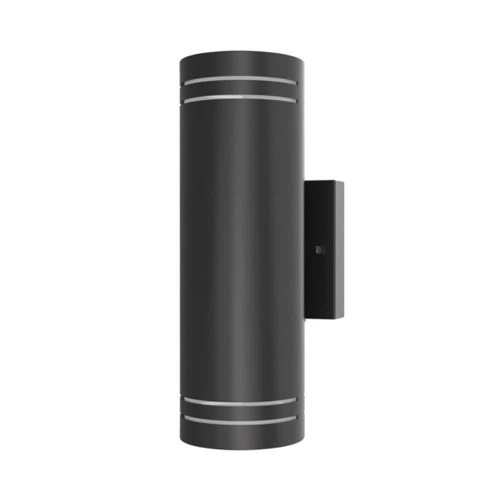 Black Aluminum Cylinder Up/Down LED Wall Light