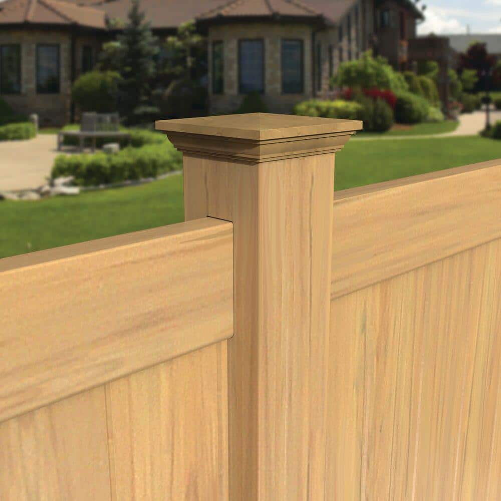 Cypress Vinyl Flat Post Cap for 5-Inch Fence