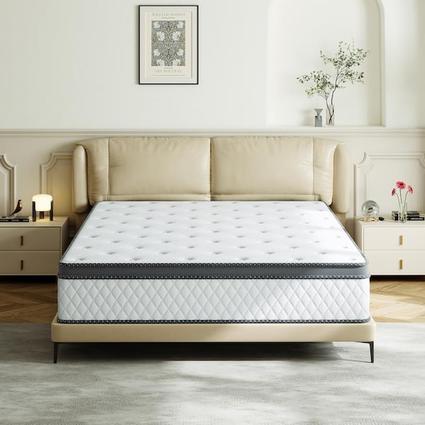 Babo Care Twin Size Medium Hybrid Memory Foam 10 in. with Pocket Spring and Cooling Gel Infused Breathable Mattress