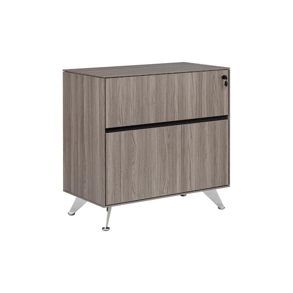 Nyhus Dark Grey 32 in. W x 17 in. D x 32 in. H 2-Drawer Wood Lateral File Cabinet
