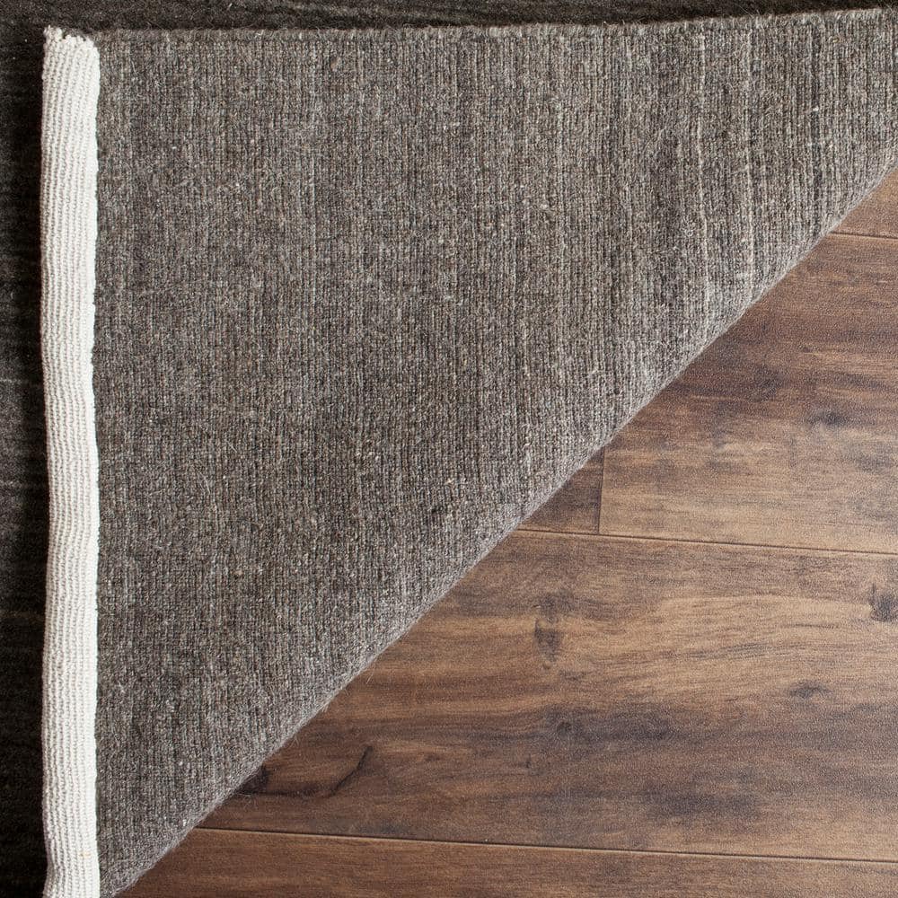 Charcoal Hand-Knotted Wool Rectangular Area Rug - 27in x 4in