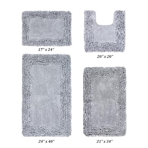 Better Trends Shaggy Border Bath Mat Rug 100% Cotton Size 3 Piece Set 17 inch x 24 inch | 24 inch x 40 inch | 20 inch x 60 in