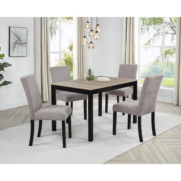 Best Master Furniture Willowridge 5-Piece Black/Gray Wood Dining Set (Seats 4)