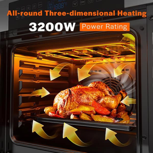 24 in. Electric Single Wall Oven 2.3 cu. ft. Capacity Touch Control Kitchen Compact Convection Oven in Stainless Steel