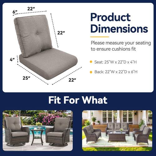 Modern 22 x 25 4-Piece Deep Seating Outdoor Lounge Chair