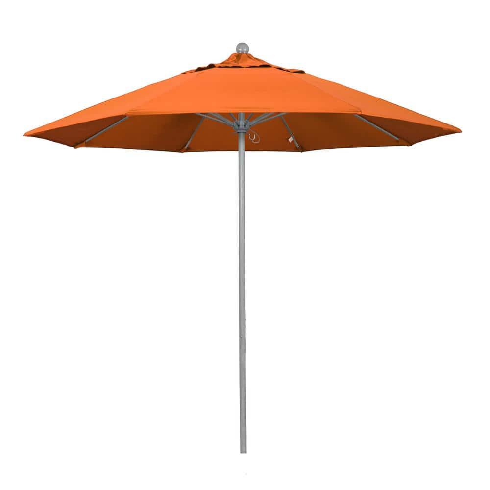 9 ft. Gray Woodgrain Aluminum Commercial Market Patio Umbrella Fiberglass Ribs and Push Lift in Tuscan Sunbrella price history on PriceWatchPro