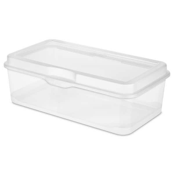 Sterilite 6-Quart Plastic Stacking FlipTop Latching Storage Container, Clear, (12 Pack)