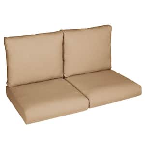 27 x 23 x 5 (4-Piece) Deep Seating Outdoor Loveseat Cushion in ETC Fawn