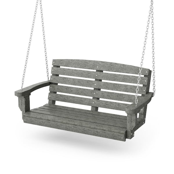Wildridge Classic 2-Person Dark Gray Plastic Porch Swing