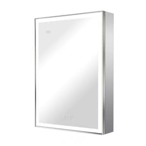 Nova 24 in. W x 32 in. H Rectangular Aluminum Recessed/Wall Mount Dimmable Fogless Lighted Medicine Cabinet with Mirror