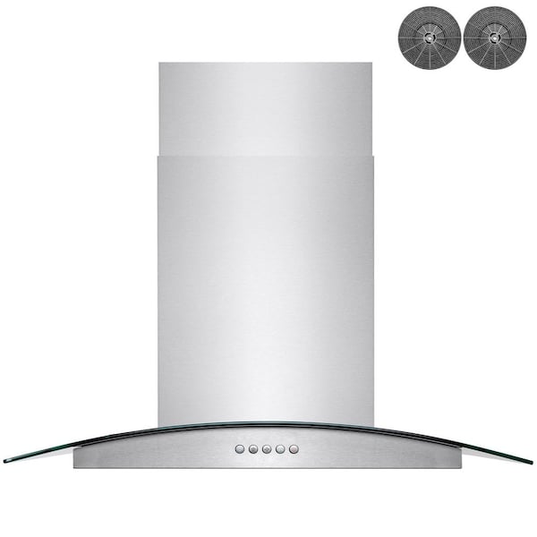 Golden Vantage Stainless Steel 30 Euro Style Wall Mount Range Hood LED TOUCH SCREEN W/Baffle Filter GV-H703C-B30 