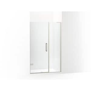 Composed 46-47 in. W x 72 in. H Pivot Frameless Shower Door in Anodized Brushed Nickel with Crystal Clear Glass