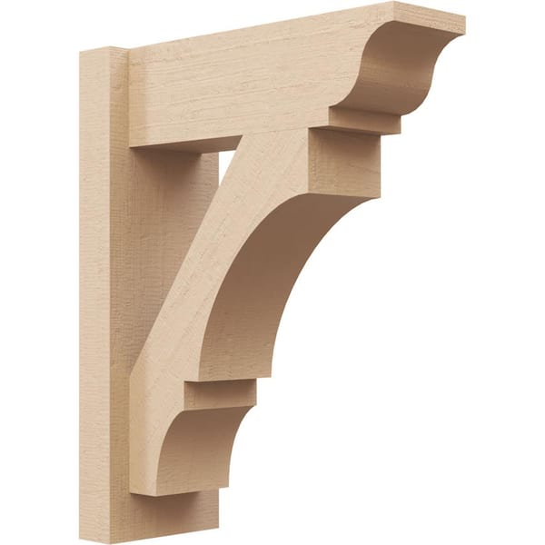 Ekena Millwork 6 in. x 20 in. x 16 in. Balboa Traditional Rough Cedar Woodgrain Timberthane Polyurethane Outlooker, Primed Tan