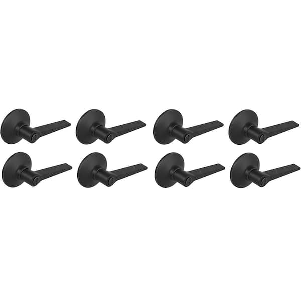 Freedom Matte Black Bed/Bath Door Lever 8-Pack