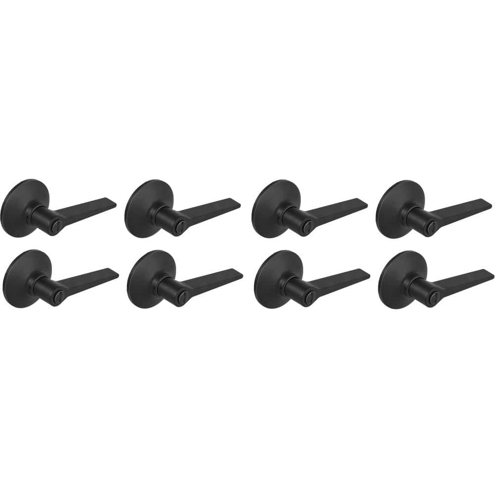 Freedom Matte Black Bed/Bath Door Lever 8-Pack