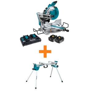 18V X2 (36V) LXT Brushless 10 in. Dual-Bevel Sliding Compound Miter Saw Kit (5.0Ah) with Folding Miter Saw Stand