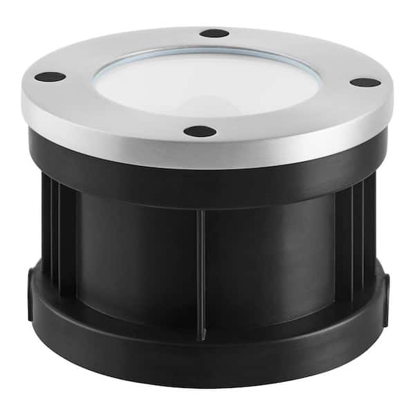Home Decorators Collection Rodham 200 Lumen Low Voltage Integrated LED Hardwired Outdoor Well Light with Aluminum Finish
