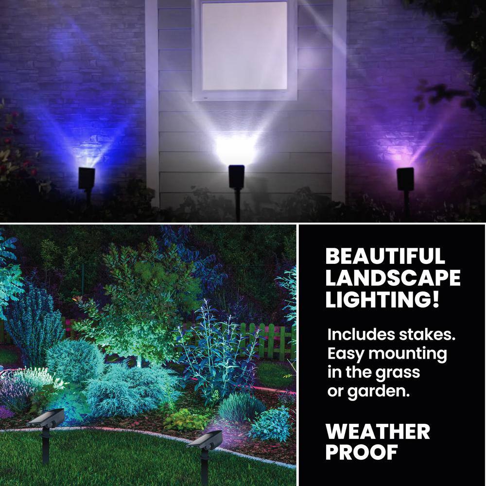Bell+Howell Bionic Color Burst Solar LED Pathway Lights, 2 Pack