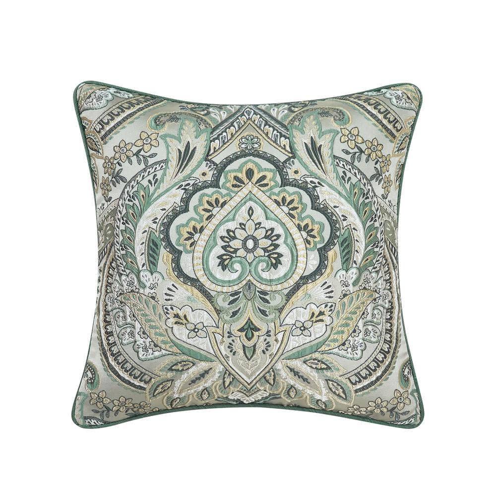 Nicole Spa Polyester Damask 20 Square Decorative Throw Pillow 20 In. L X