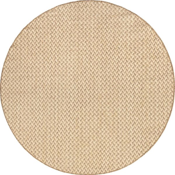 Taraji Herringbone Brown 8 ft. Outdoor Area Rug