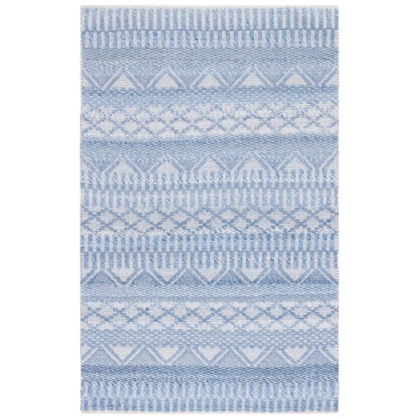 SAFAVIEH Natura Blue/Gray 8 ft. x 10 ft. Abstract Native American Area Rug
