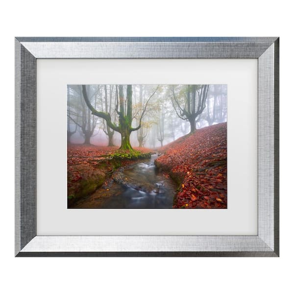 Trademark Fine Art Jess M Garcia Misty Morning In Otzarreta Matted Framed Photography Wall Art 19.5 in. x 23.5 in.