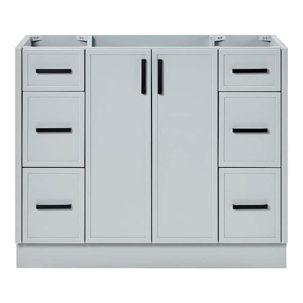ARIEL Kelly 42 in. W x 21.5 in. D x 34.5 in. H Bath Vanity Cabinet Without Top in Grey