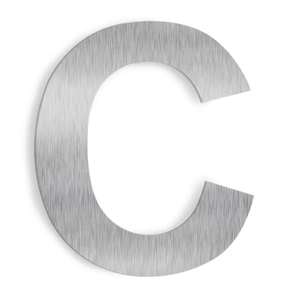 Barton 6 in. Satin Stainless Steel Floating House Letter C