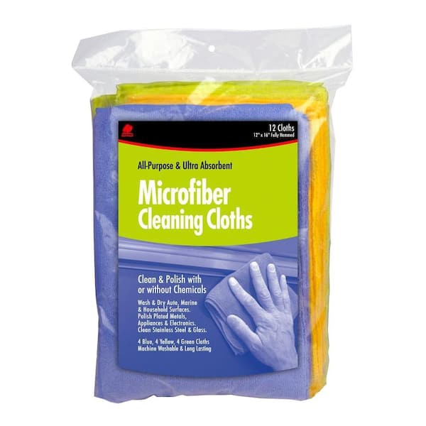 Buffalo Industries 12 in. x 16 in. Colored Microfiber Rags (12-Pack)